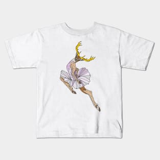 Reindeer Ballerina Tutu Kids T-Shirt